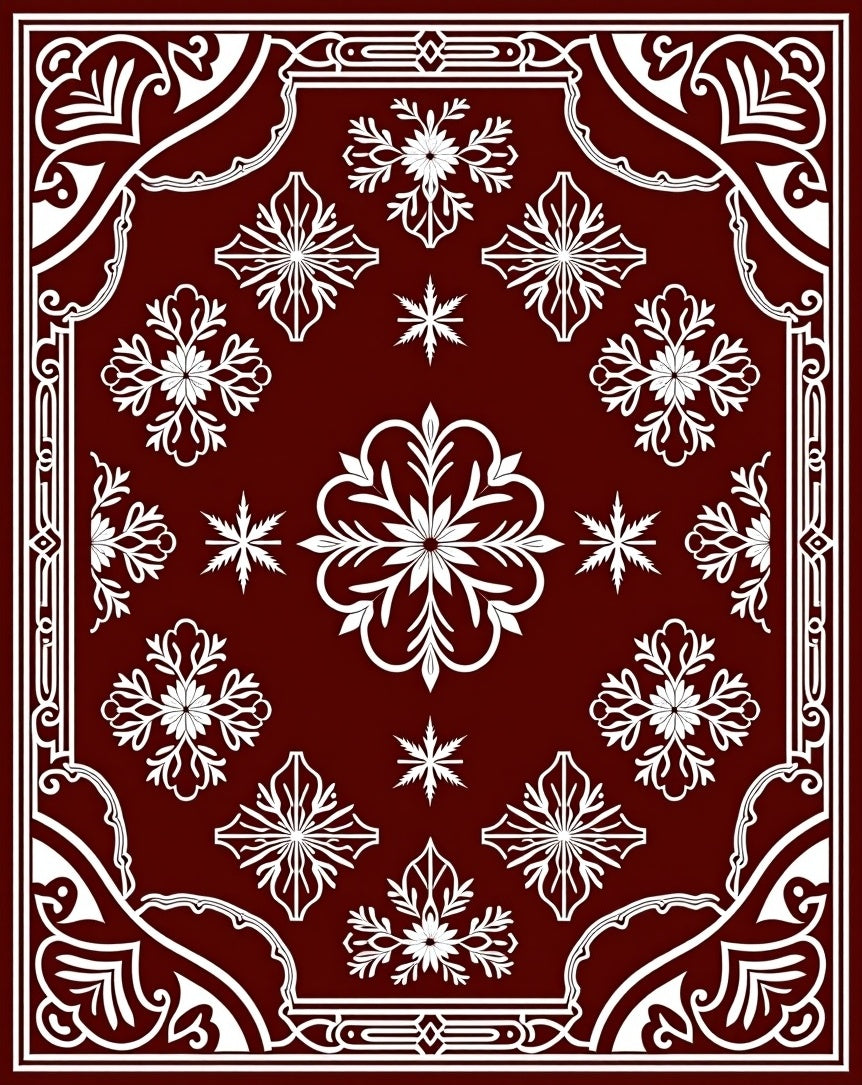 Classic Floral Motif Bordered Rug