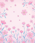 Pink Floral Garden Pattern Rug