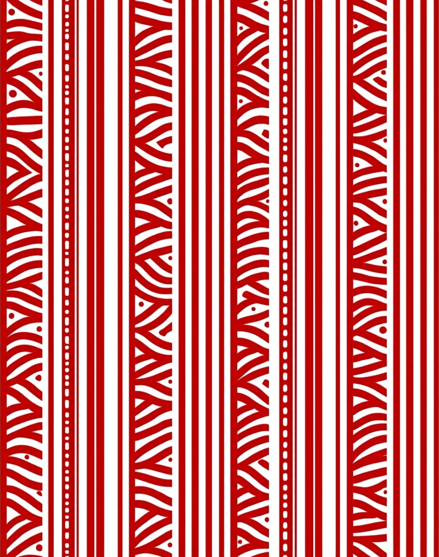 Red White Vertical Stripe Abstract Rug