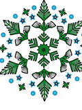 Emerald Green Starburst Snowflake Medallion Rug