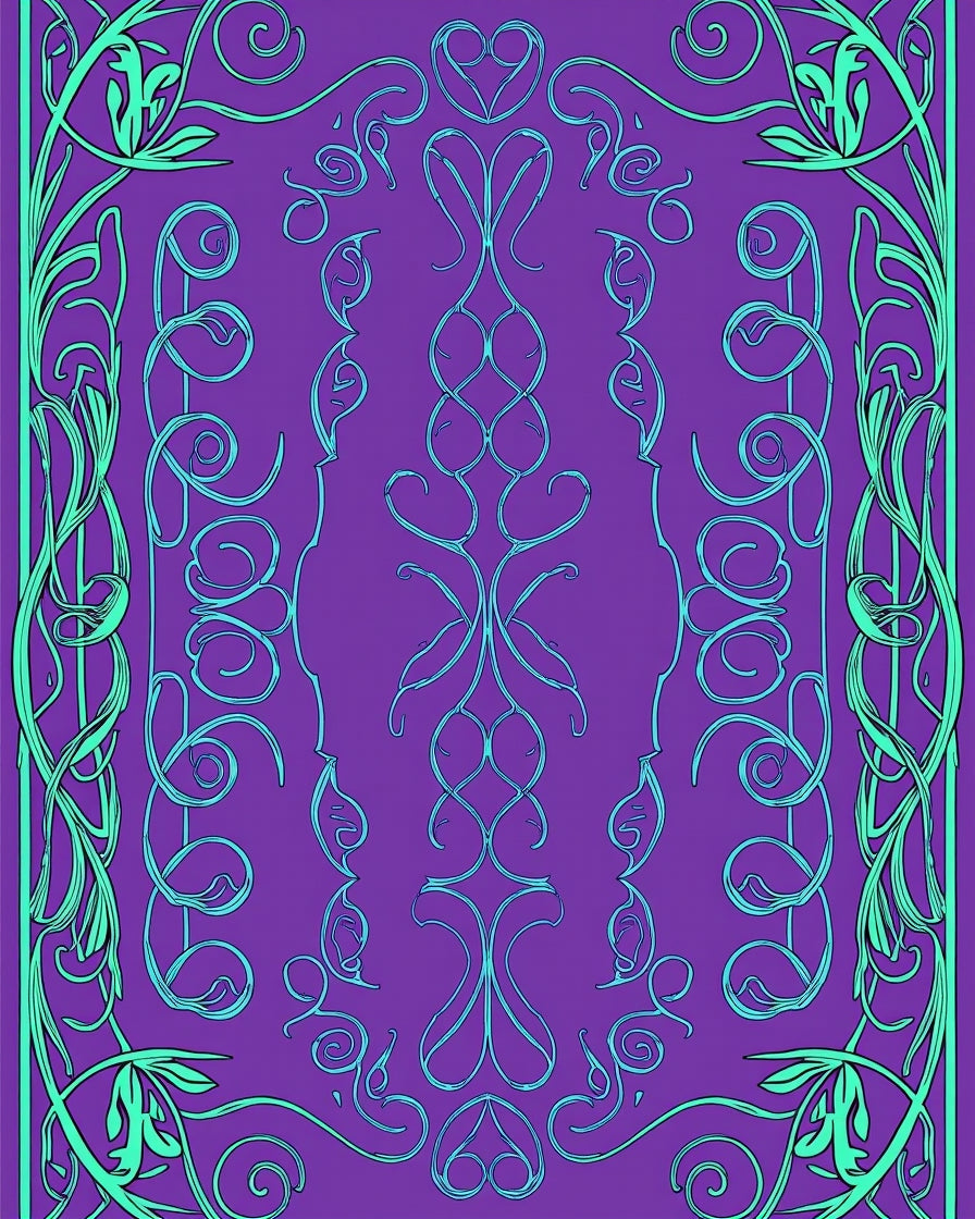 Art Nouveau Floral Swirl Pattern Rug