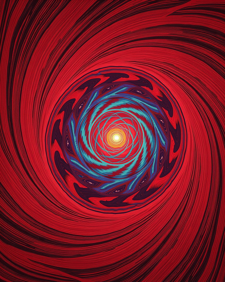 Vibrant Spiral Sunburst Patterned Rug