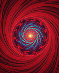 Vibrant Spiral Sunburst Patterned Rug