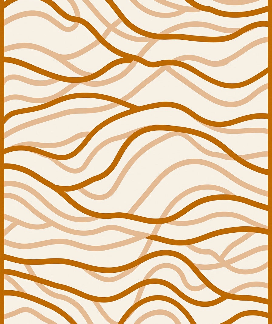 Sandy Dune Abstract Wavy Lines Rug