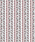 Red Black Floral Stripe Pattern Rug