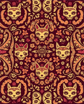 Whimsical Cat Floral Pattern Design Rug
