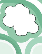 Whimsical Cloud Design Mint Green Rug