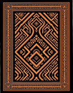 Bold Black Orange Geometric Tribal Rug