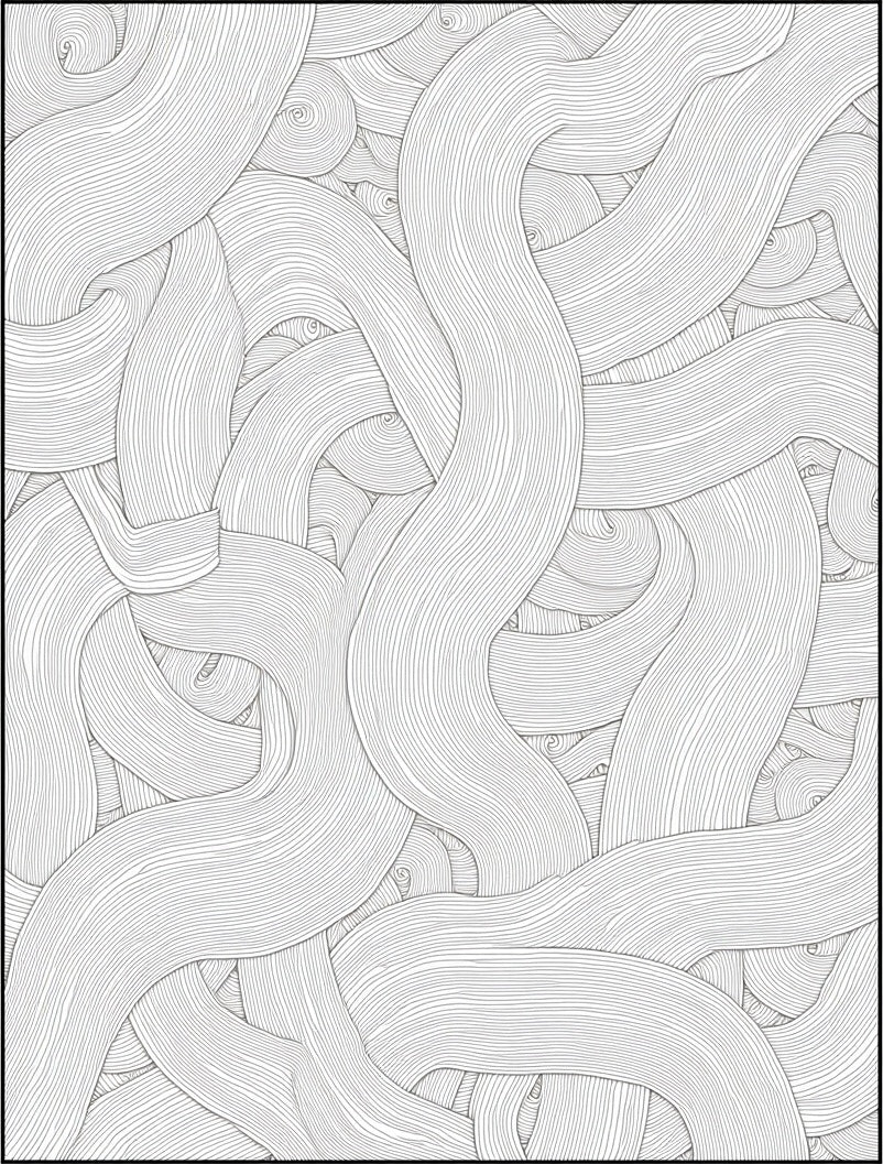 Abstract Swirls Line Art Rug