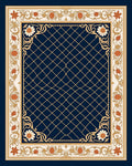 Ornate Floral Lattice Border Design Rug