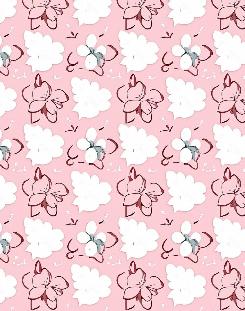 Whimsical Pink Flower Cloud Pattern Rug