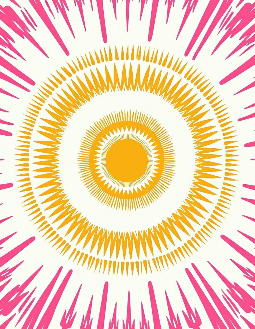Radiant Sunburst Geometric Design Rug
