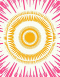 Radiant Sunburst Geometric Design Rug
