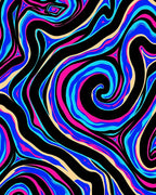 Bold Swirls Vibrant Abstract Design Rug