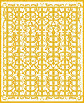 Ornate Yellow Lattice Pattern Rug