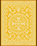 Ornate Yellow White Mandala Pattern Rug