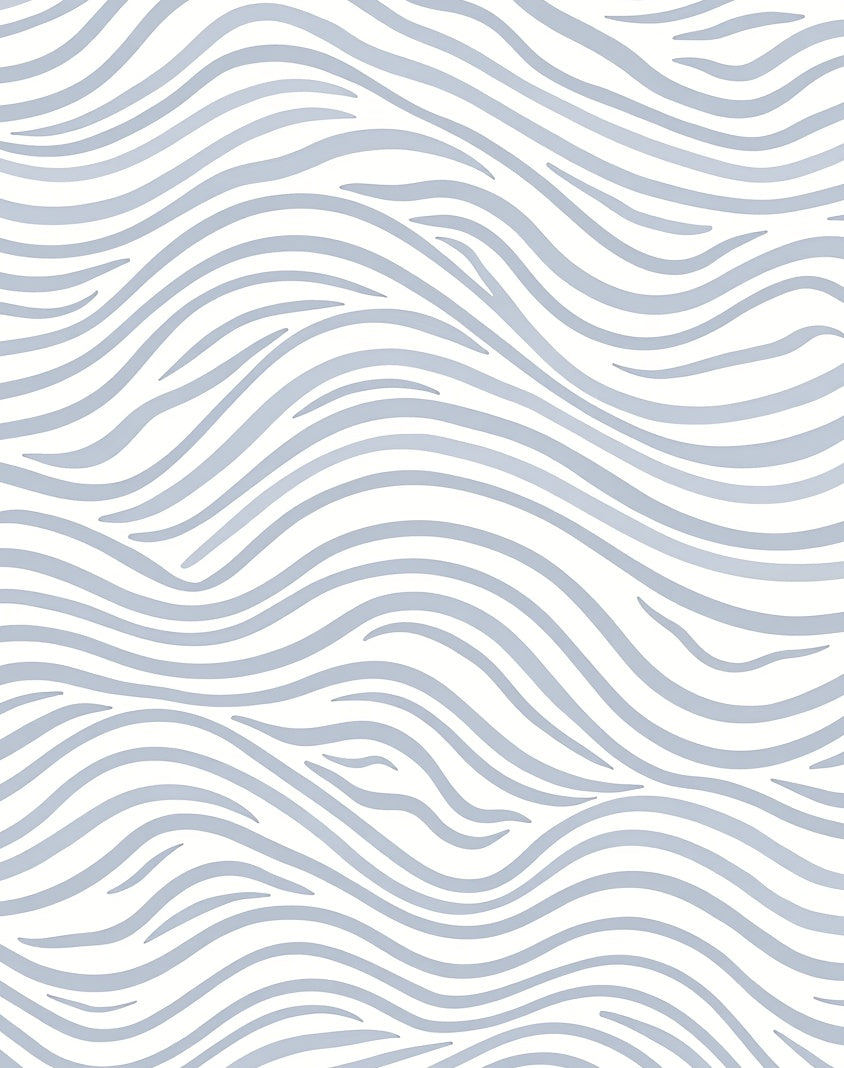 Serene Blue Wavy Strokes Rug