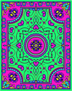 Vibrant Floral Mandala Patterned Rug