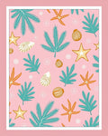 Tropical Seabed Leaf Starfish Pattern Rug