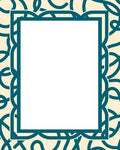 Teal Swirl Pattern Border Design Rug