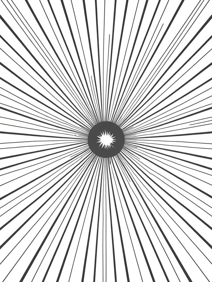 Starburst Black and White Lines Rug