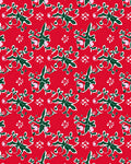 Red Green White Floral Pattern Rug
