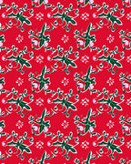 Red Green White Floral Pattern Rug