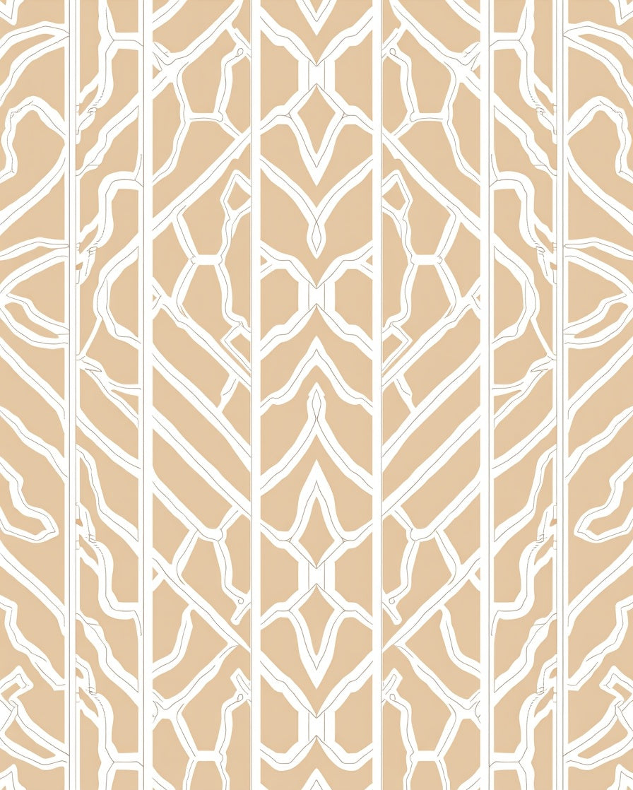 Tan Abstract Geometric Stripes Rug