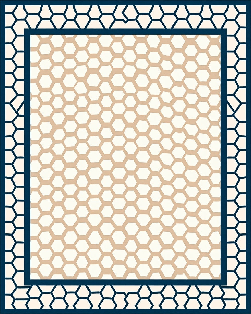 Modern Honeycomb Pattern Rug