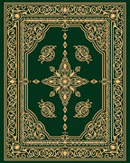 Ornate Emerald Golden Floral Embrace Rug