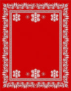 Winter Wonderland Snowflake Border Rug
