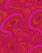 Wavy Pink Orange Swirl Pattern Rug