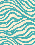 Teal Wavy Stripe Pattern Rug