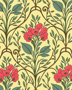 Art Nouveau Floral Vines Cream Rug