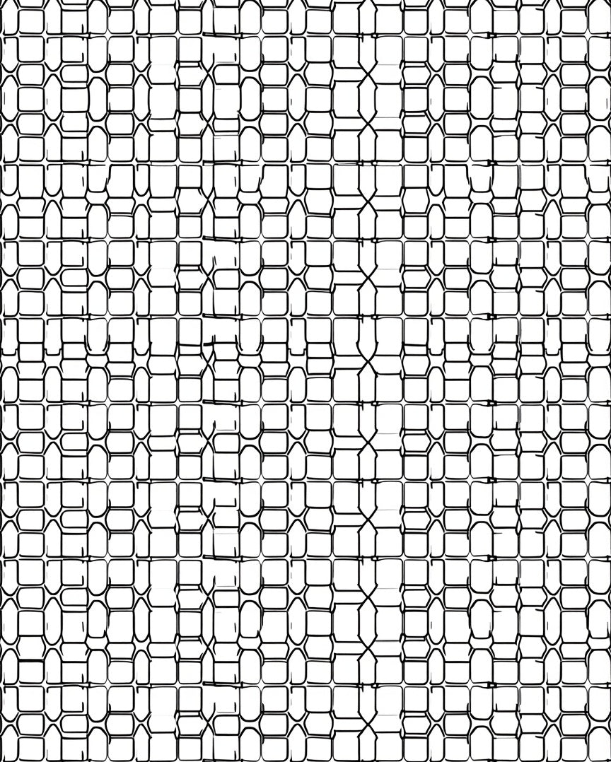 Abstract Black White Geometric Net Rug
