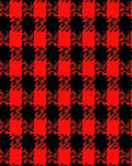 Bold Red And Black Plaid Design Rug