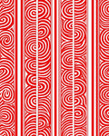 Red White Swirl Striped Pattern Rug