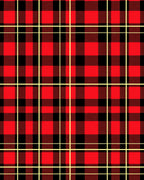 Classic Red and Black Plaid Design Rug