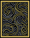 Abstract Swirls Gold Gray Pattern Rug