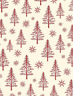 Red Pine Star Pattern Rug