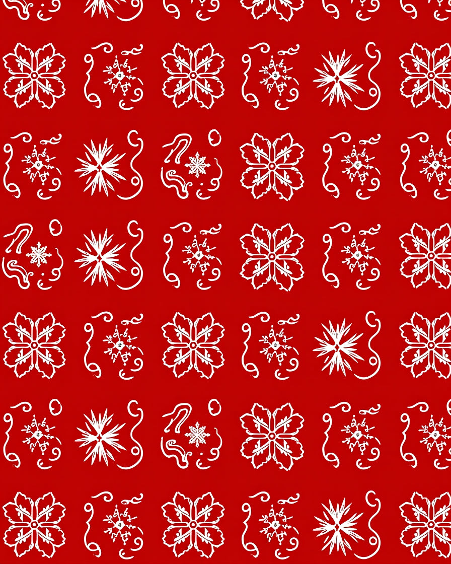 White Floral Snowflake Pattern Rug