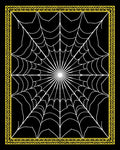 Black White Yellow Spiderweb Pattern Rug