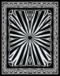 Radiating Sunburst With Geometric Border Rug