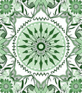 Green Floral Mandala Pattern Rug