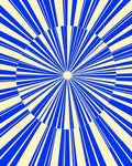 Bold Blue Sunburst Geometric Pattern Rug