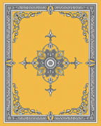 Ornamental Floral Medallion Yellow Rug