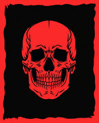 Gothic Red Skull Silhouette Rug