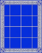Classic Blue White Geometric Pattern Rug