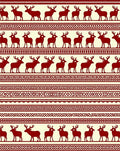 Deep Red Deer Patterned Ethnic Rug