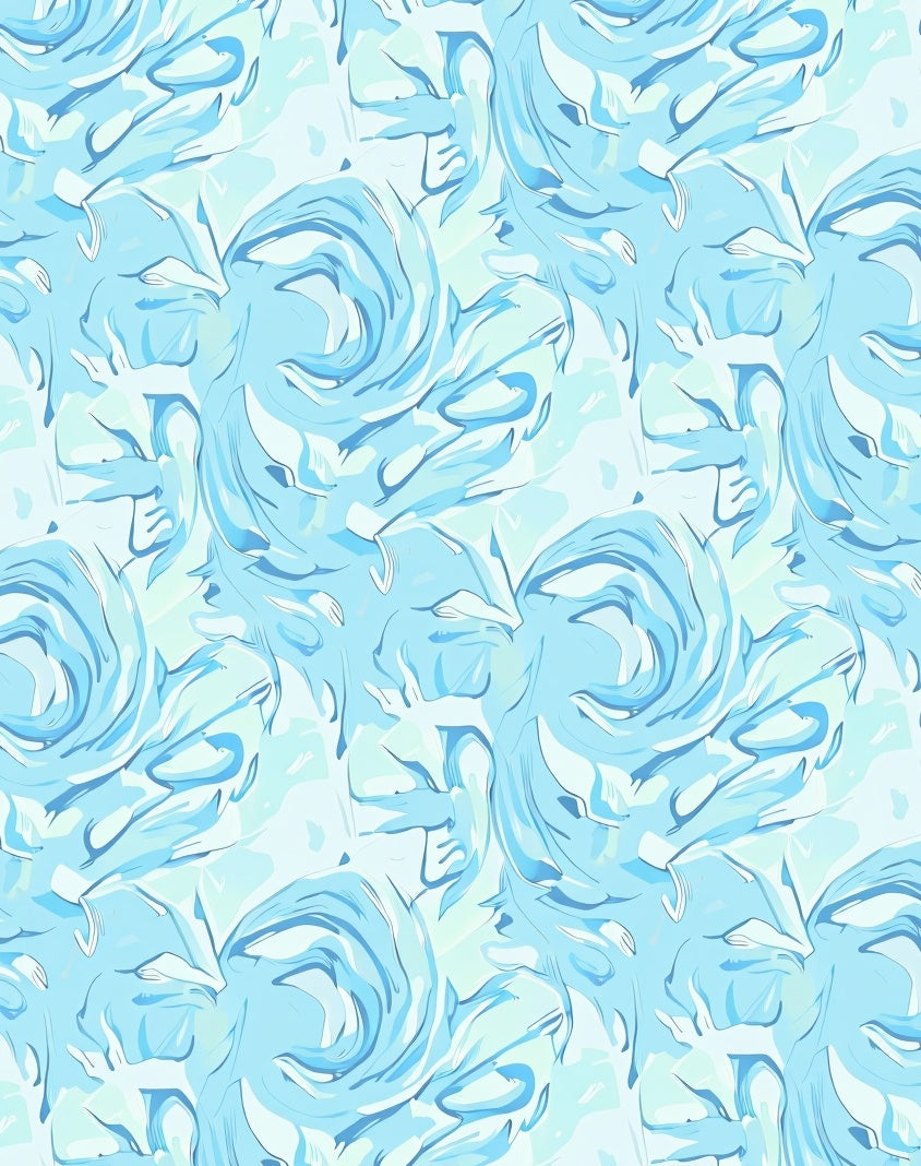 Abstract Swirls Blue Pattern Design Rug